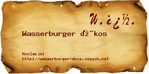 Wasserburger Ákos névjegykártya