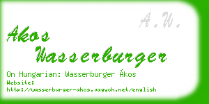 akos wasserburger business card